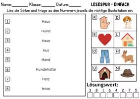 Vorschau - Spiele - Lesespur / Leserätsel Thema Buchstabe H - DaZ/DaF, Deutsch - Seite 1