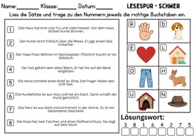Vorschau - Spiele - Lesespur / Leserätsel Thema Buchstabe H - DaZ/DaF, Deutsch - Seite 3