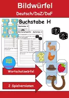 Vorschau - Mal- und Bastelvorlagen - Bilderwürfel Buchstabe H - DaZ/DaF, Deutsch (Spiel) - Deckblatt