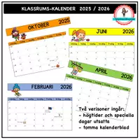 förhandsvisning - Klassrums-kalender 2025/2026 - försättsblad