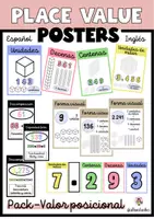 Vista previa - Juegos / Gamificación - Pack Valores Posicionales – Posters Visuales (Inglés y Español) - Portada