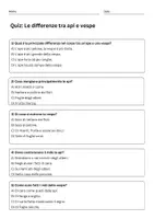 anteprima - Quiz - Descrivere in dettaglio differenza tra ape e vespa, le sue caratteristiche e il suo ruolo nell'ambiente o nel contesto di studio - Pagina 1