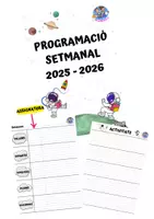 Vista previa - Para docentes: organización, planificación y formación - Programació setmanal docent astronautes editable - Portada