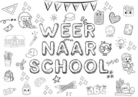 Voorbeeld - weer naar school kleurplaat - Voorblad