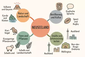 Vorschau - Arbeitsblätter - AB mit Fragen zum Thema "Neuseeland" + Lösungsblatt + Mindmap + Infografik - Seite 2