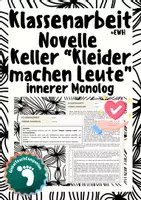 Vorschau - Test - Klassenarbeit Novelle - Gottfried Keller - Kleider machen Leute - Innerer Monolog + EWH - Deckblatt