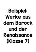 Vorschau - Arbeitsblätter - Kunst Sekundarstufe I - Barock und Renaissance Werkbetrachtung - Seite 1