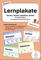 Vorschau - Poster - Lernplakate (Nomen, Verben, Adjektive, Artikel) - Gebärden einfügen möglich - Deckblatt