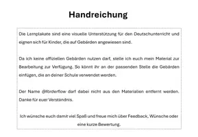 Vorschau - Poster - Lernplakate (Nomen, Verben, Adjektive, Artikel) - Gebärden einfügen möglich - Seite 1