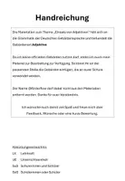 Vorschau - Unterrichtsreihen - DGS: Einsatz von Adjektiven (komplette Unterrichtsreihe) - Seite 1