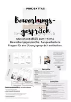 Vorschau - Stundenentwürfe - Bewerbungsgespräch Stationenbetrieb - Deckblatt