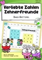 Vorschau - Spiele - Verliebte Zahlen – Bingo-Brettspiel zu den Zehnerfreunden im Zahlenraum 10 - Deckblatt