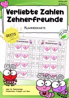 Vorschau - Stationenlernen - Verliebte Zahlen – Klammerkarten zu den Zehnerfreunden im Zahlenraum 10 (Freebie) - Deckblatt