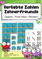 Vorschau - Spiele - Verliebte Zahlen – Lernspiel „Paare finden“ mit Quallen zu den Zehnerfreunden im Zahlenraum 10 - Deckblatt