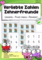Vorschau - Stationenlernen - Verliebte Zahlen – Lernspiel „Paare finden“ mit Zahlenkarten zu den Zehnerfreunden im Zahlenraum 10 - Deckblatt