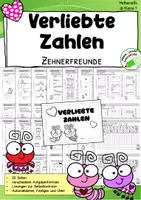 Vorschau - Arbeitsblätter - Verliebte Zahlen – A5 Übungsheft zu den Zehnerfreunden im Zahlenraum 10 - Deckblatt