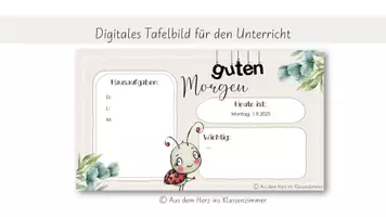 Vorschau - Präsentationen/Tafelbilder - Digitale Tafel_Start in den Tag - Deckblatt