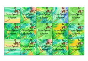 Vorschau - Anderer Materialtyp - Affenklasse - Hausaufgabengutscheine - Seite 1