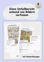 Vorschau - Arbeitsblätter - Einen Unfallbericht anhand von Bildern verfassen (inkl. Musterlösung) - Deckblatt