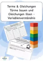 Vorschau - Arbeitsblätter - Variablenverständnis - Terme und Gleichungen aufstellen - Deckblatt