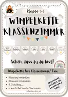 Vorschau - Anderer Materialtyp - Willkommenswimpelkette Klassenzimmer Türe - Deckblatt