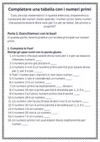 anteprima - Schede informative - Completare una tabella con i numeri primi - Pagina 1
