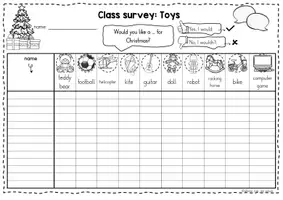Vorschau - Arbeitsblätter - Toys - Class Survey Englisch Grundschule (Klasse 3–4) – Interview & Speaking Activity für Wortschatztraining Spielzeug | Arbeitsblätter - Seite 1