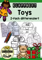 Vorschau - Arbeitsblätter - Klappheft - Present full of toys - Deckblatt
