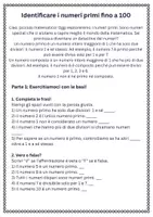 anteprima - Schede informative - Identificare i numeri primi fino a 100 - Pagina 1