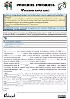 Aperçu - Feuilles d'exercices - COURRIEL INFORMEL – VACANCES ENTRE AMIS (Conjugaison) - Page 1