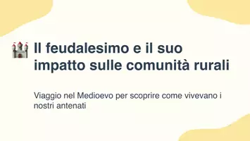 anteprima - Presentazioni / Lavagne - Scoprire il feudalesimo: Vita e strutture medievali - Presentazione - Pagina 1
