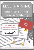 Vorschau - Fördermaterial/Inklusion - Kochen/Pizza Spezial: Fehlerteufel Lesekarten Großschreibung - Deckblatt