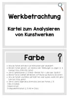 Vorschau - Merkblätter - Kunst Sekundarstufe I - Kartei zur Werkbetrachtung, Leitfragen und Wortspeicher für jede Klassenstufe - Seite 1