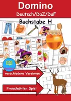 Vorschau - Spiele - Domino Buchstabe H - Bastelvorlage - DaZ/DaF, Deutsch (Wortschatz) - Deckblatt