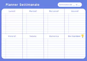 anteprima - Materiale di supporto/inclusione - Planner Settimanale - Pagina di copertina