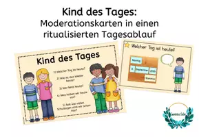 Vorschau - Präsentationen/Tafelbilder - Kind des Tages: Moderationkarten ohne Klassentier - Seite 1
