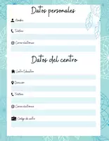 Vista previa - Para docentes: organización, planificación y formación - Plantilla datos personales y del centro - Portada
