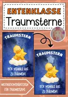 Vorschau - Anderer Materialtyp - Entenklasse Motivationskärtchen mit Traumstern - Deckblatt