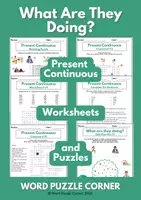 Vorschau - Spiele - Present Continuous Worksheets and Puzzles - Deckblatt