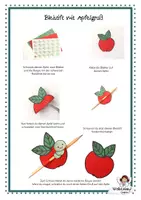 Vorschau - Mal- und Bastelvorlagen - Apfel Geschenk basteln: Bastelvorlage für Schulanfang, Abschied & Herbst Klasse 1-4 (Kunstunterricht / Bleistift-Deko / Grundschule) - Seite 1