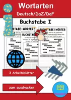 Vorschau - Lehrpläne/Lehrermaterial - Wortarten Buchstabe I - DaZ/DaF, Deutsch (Nomen, Verben, Adjektive) - Deckblatt