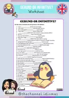 Vorschau - Arbeitsblätter - GERUND OR INFINITIVE? – Worksheet (40 Sentences) - Deckblatt