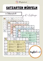 Vorschau - Spiele - Würfelspiel zum Bilden von Satzarten (Schreiben) - Deckblatt
