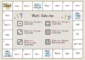 Vorschau - Spiele - Würfelspiel zum Bilden von Satzarten (Schreiben) - Seite 3