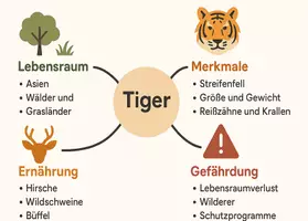 Vorschau - Arbeitsblätter - Arbeitsblatt "Tiger" + Onlineübung & MP3 + Mindmap + Infografik - Seite 3