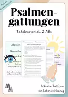 Vorschau - Arbeitsblätter - Psalmen/Psalmengattungen inkl. Tafelmaterial (aus der Einheit: Eigenen Psalm schreiben) - Deckblatt