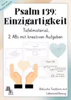 Vorschau - Arbeitsblätter - Einzigartigkeit: Psalm 139 Tafelkarten und ABs - Deckblatt