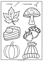 Vorschau - Mal- und Bastelvorlagen - 🍂 Herbstkranz Bastelvorlage für Kinder – 18 Motive zum Ausmalen, Ausschneiden & Aufkleben 🍂 - Seite 3