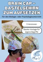 Vorschau - Mal- und Bastelvorlagen - Brain Cap - Bastelgehirn zum Aufsetzen - Deckblatt