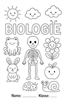 Vorschau - Anderer Materialtyp - Deckblatt Biologie - ausmalbares Heftcover - druckfertig - Deckblatt